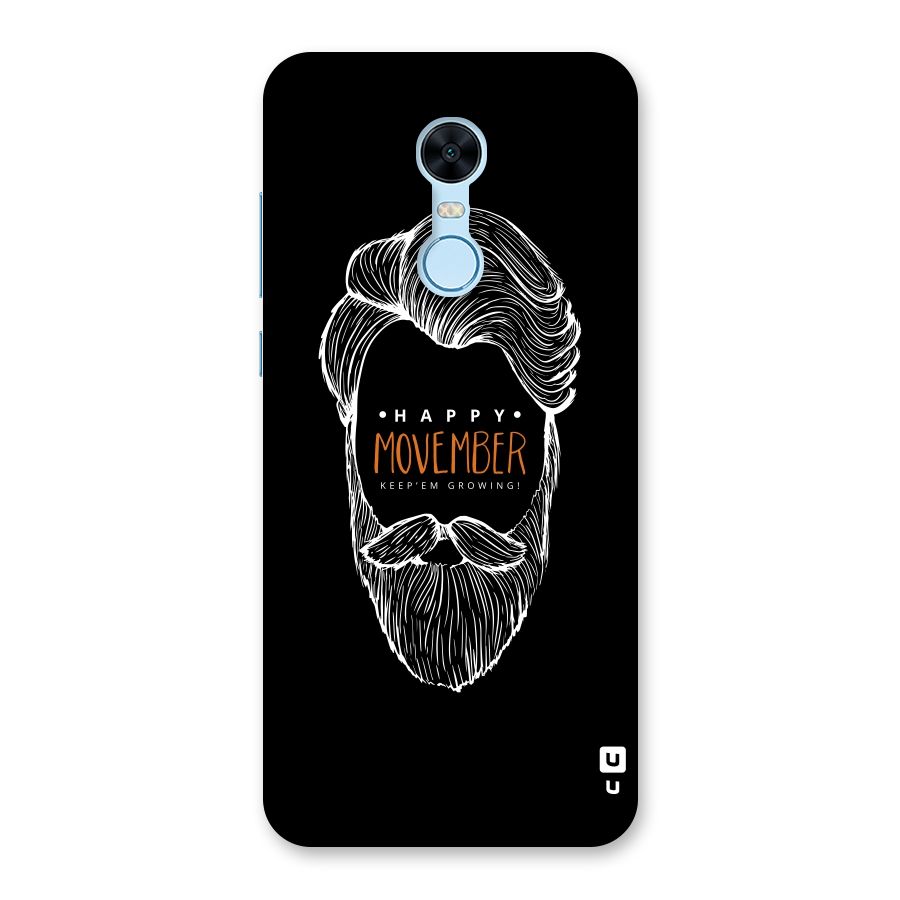 Happy Movember Black Back Case for Redmi Note 5