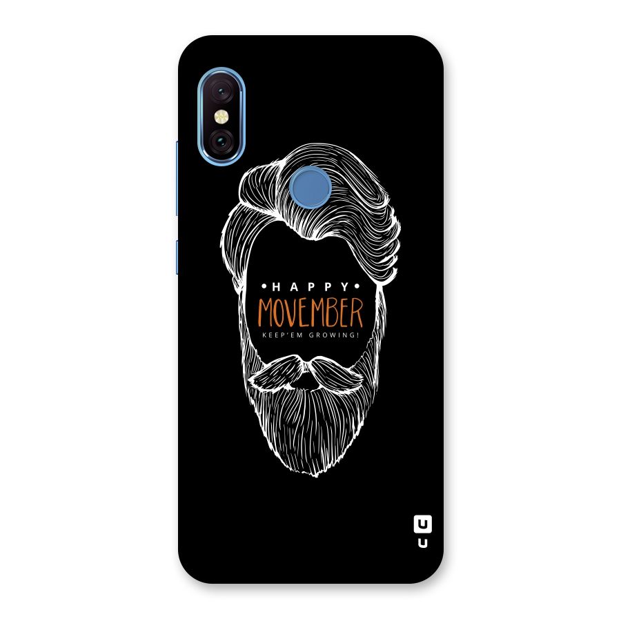 Happy Movember Black Back Case for Redmi Note 6 Pro