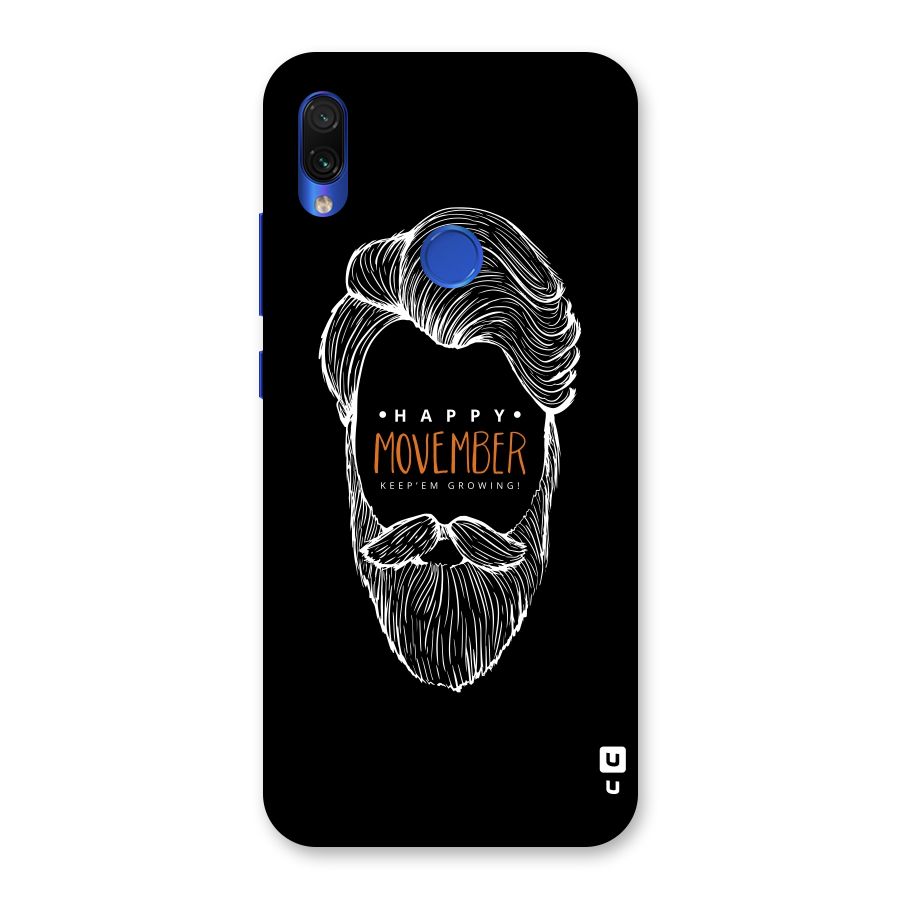 Happy Movember Black Back Case for Redmi Note 7S