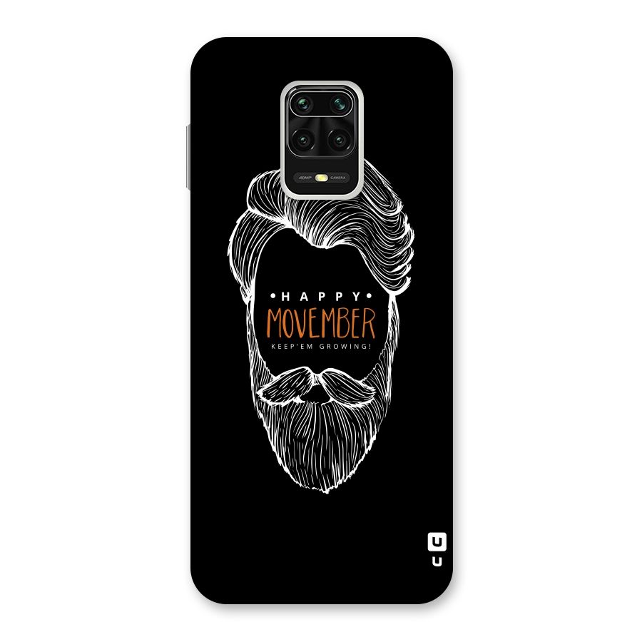 Happy Movember Black Back Case for Redmi Note 9 Pro