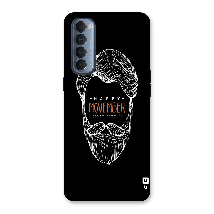 Happy Movember Black Back Case for Reno4 Pro