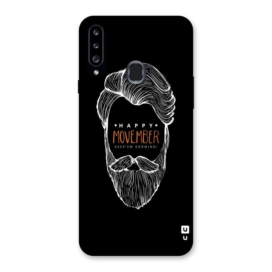 Happy Movember Black Back Case for Samsung Galaxy A20s