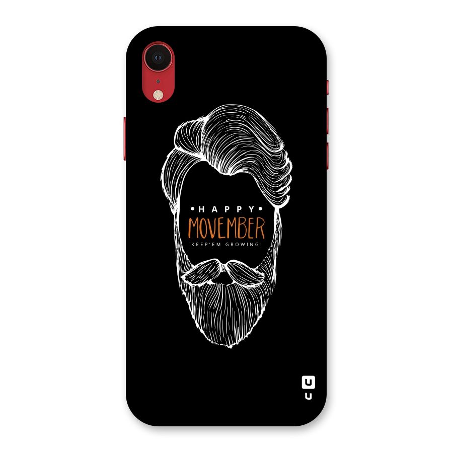 Happy Movember Black Back Case for iPhone XR