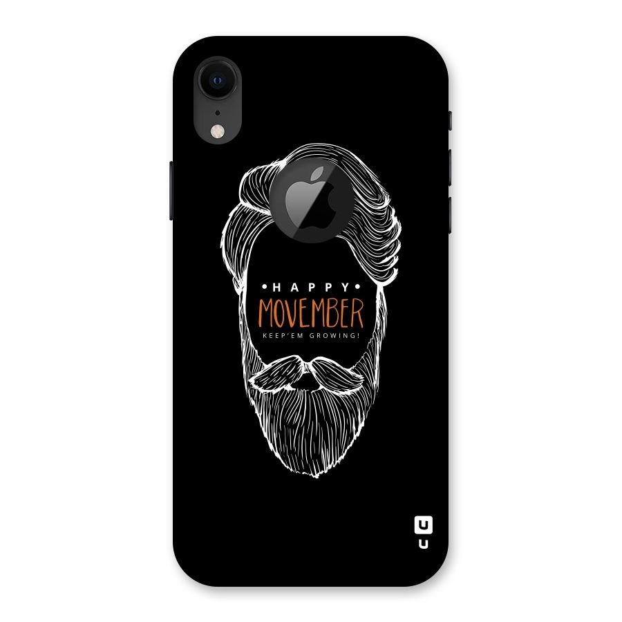 Happy Movember Black Back Case for iPhone XR Logo Cut