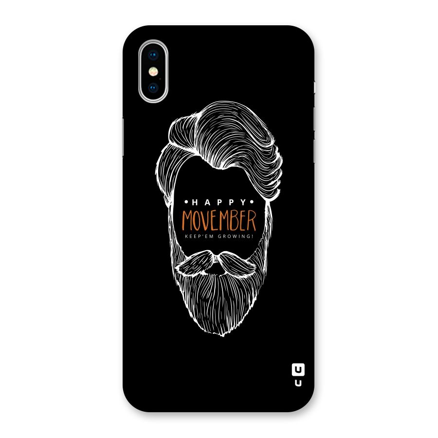 Happy Movember Black Back Case for iPhone XS