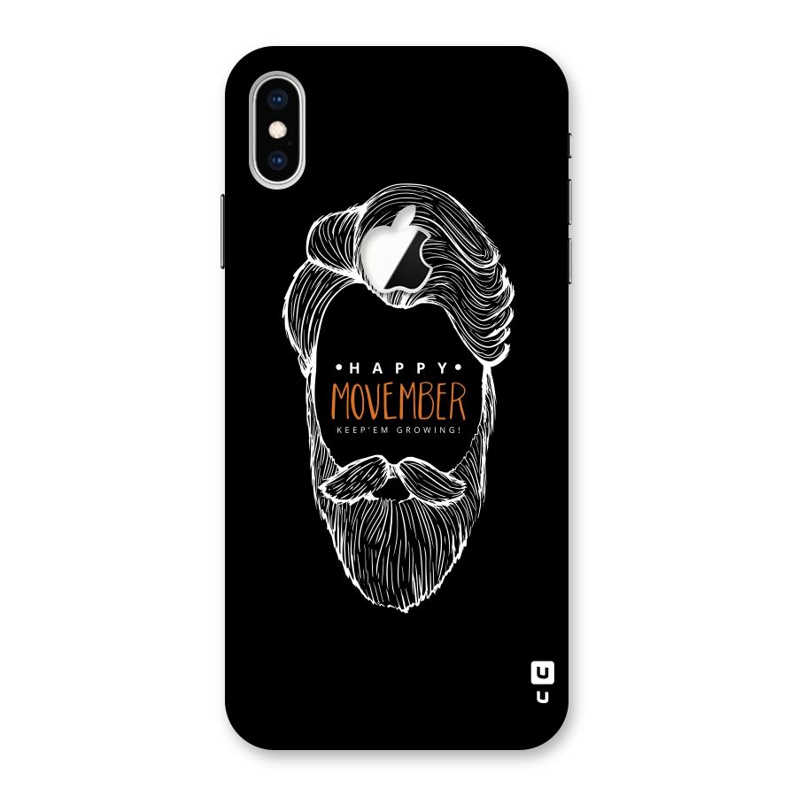 Happy Movember Black Back Case for iPhone XS Max Apple Cut