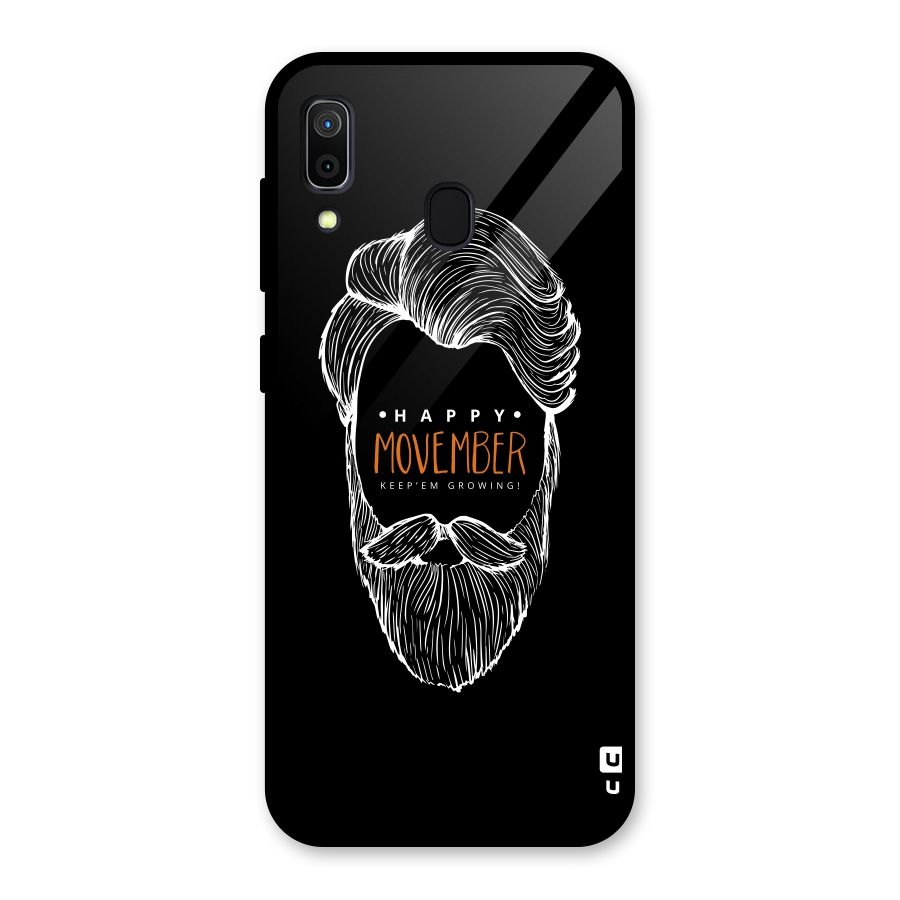 Happy Movember Black Glass Back Case for Galaxy A30