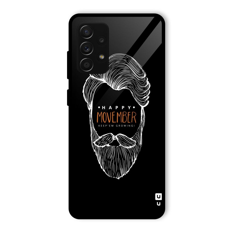 Happy Movember Black Glass Back Case for Galaxy A53 5G