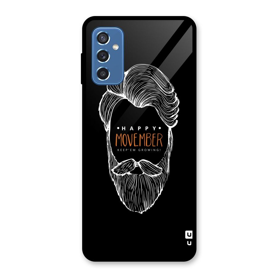 Happy Movember Black Glass Back Case for Galaxy M52 5G