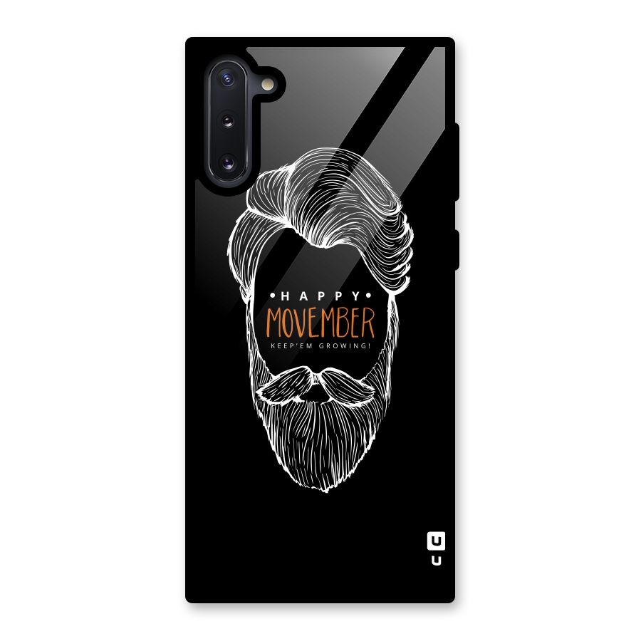 Happy Movember Black Glass Back Case for Galaxy Note 10