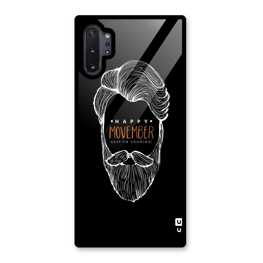 Happy Movember Black Glass Back Case for Galaxy Note 10 Plus