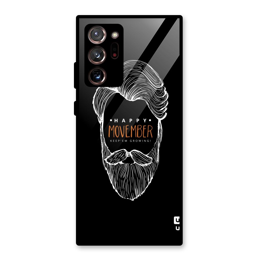 Happy Movember Black Glass Back Case for Galaxy Note 20 Ultra