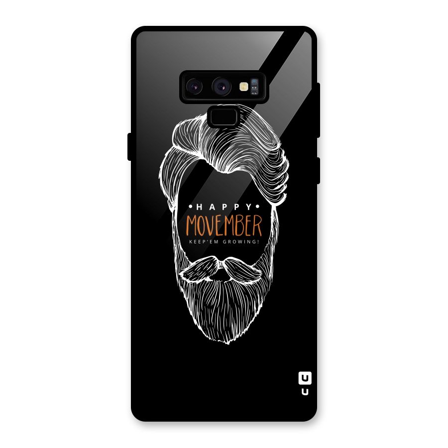 Happy Movember Black Glass Back Case for Galaxy Note 9