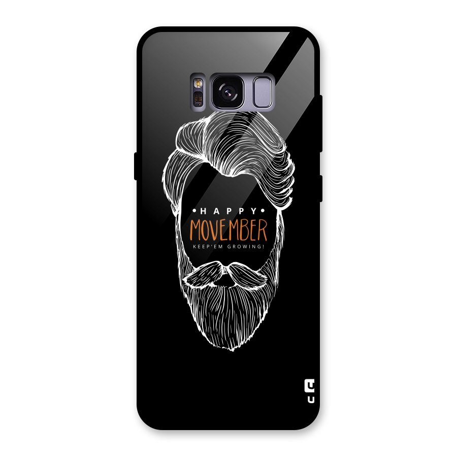 Happy Movember Black Glass Back Case for Galaxy S8