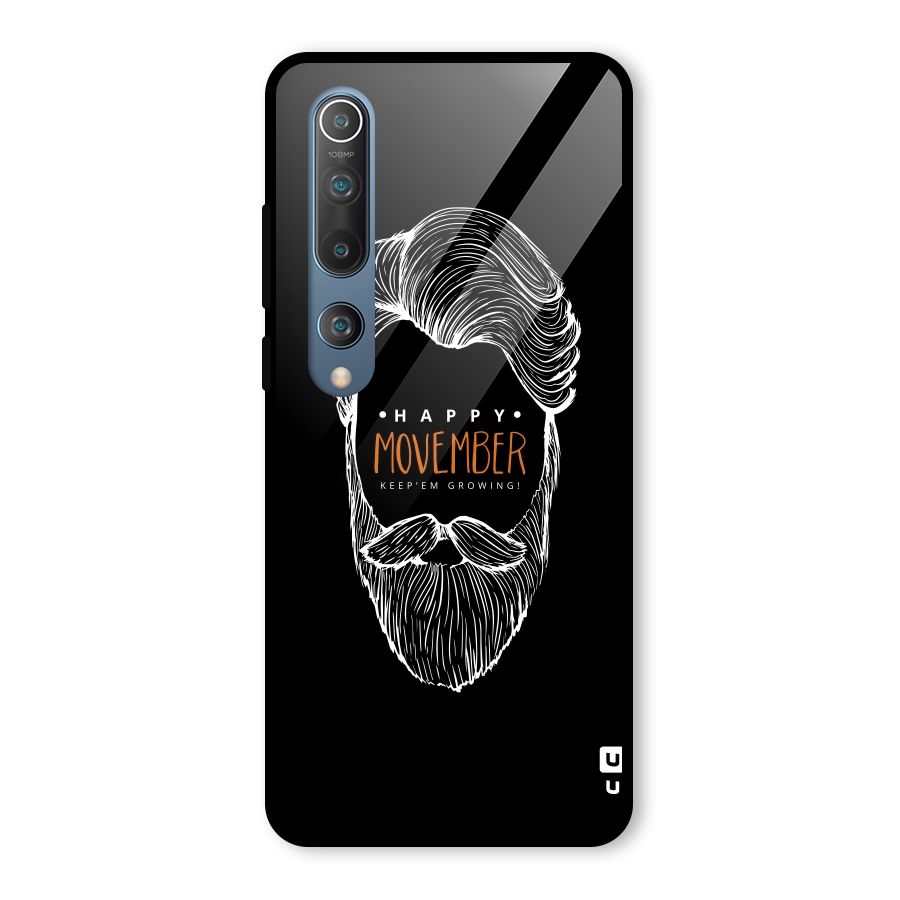 Happy Movember Black Glass Back Case for Mi 10