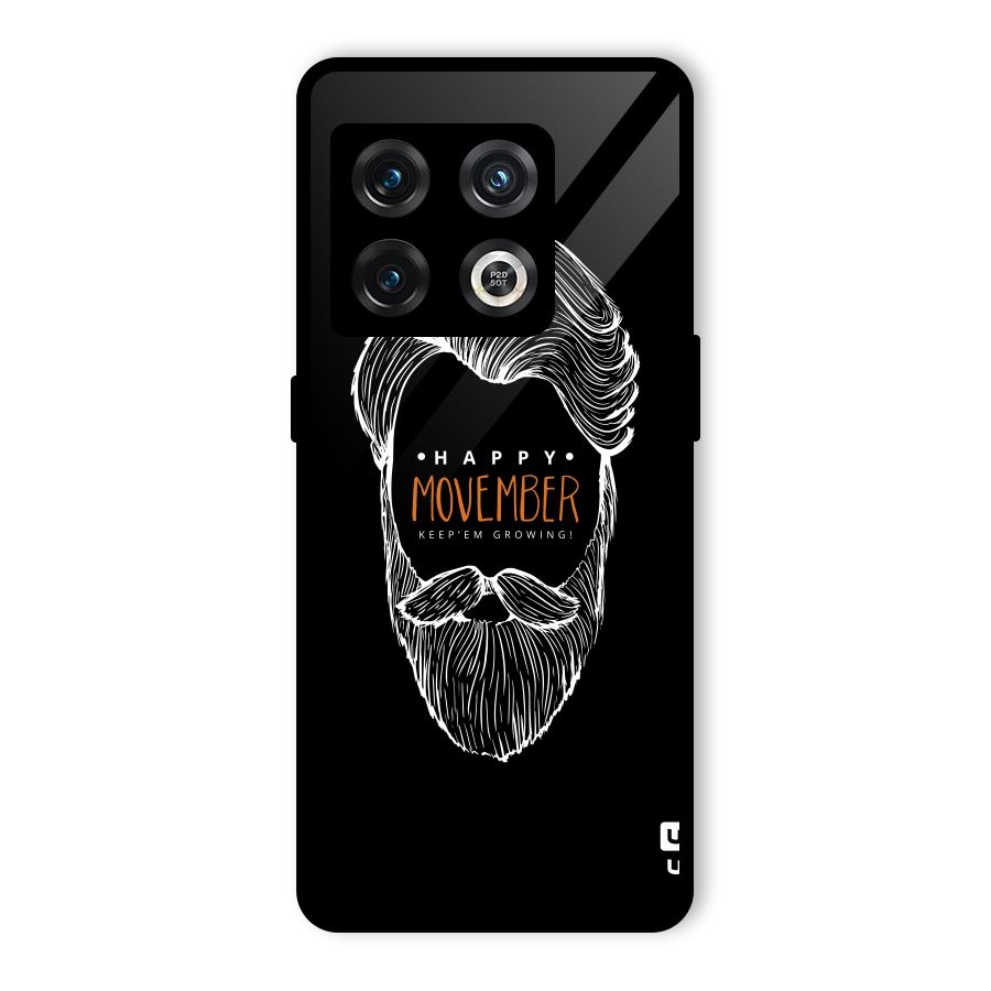 Happy Movember Black Glass Back Case for OnePlus 10 Pro 5G