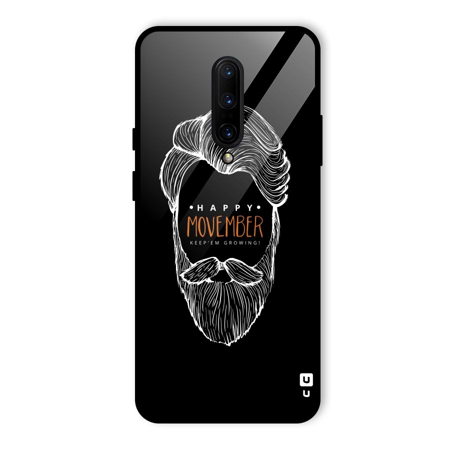 Happy Movember Black Glass Back Case for OnePlus 7 Pro