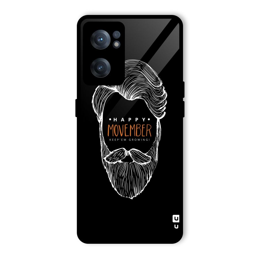 Happy Movember Black Glass Back Case for OnePlus Nord CE 2 5G