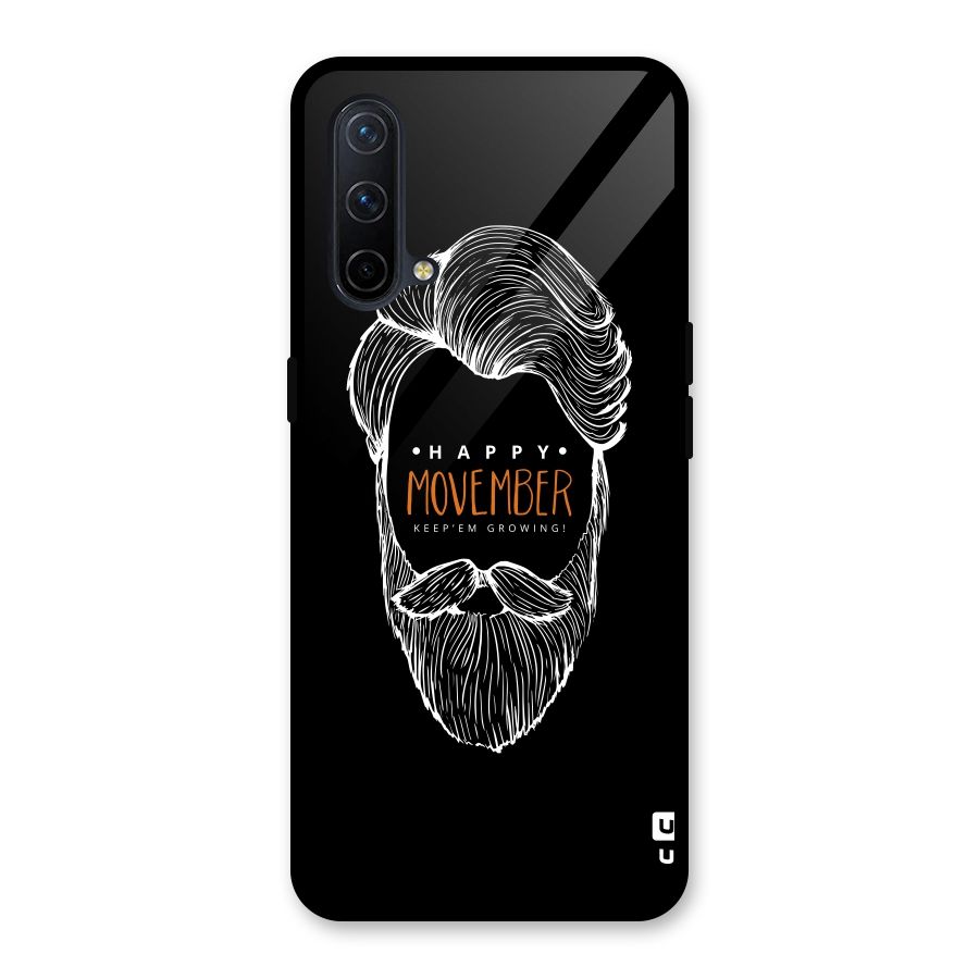 Happy Movember Black Glass Back Case for OnePlus Nord CE 5G