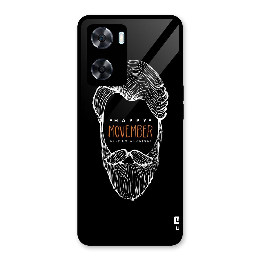 Happy Movember Black Glass Back Case for Oppo A77