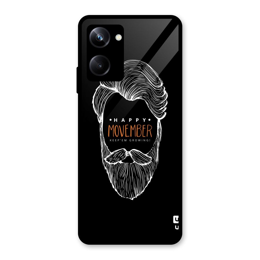 Happy Movember Black Glass Back Case for Realme 10 Pro
