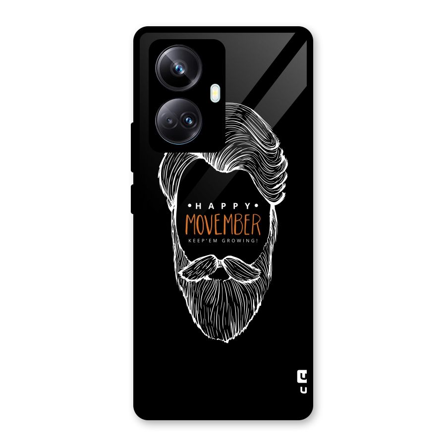 Happy Movember Black Glass Back Case for Realme 10 Pro Plus