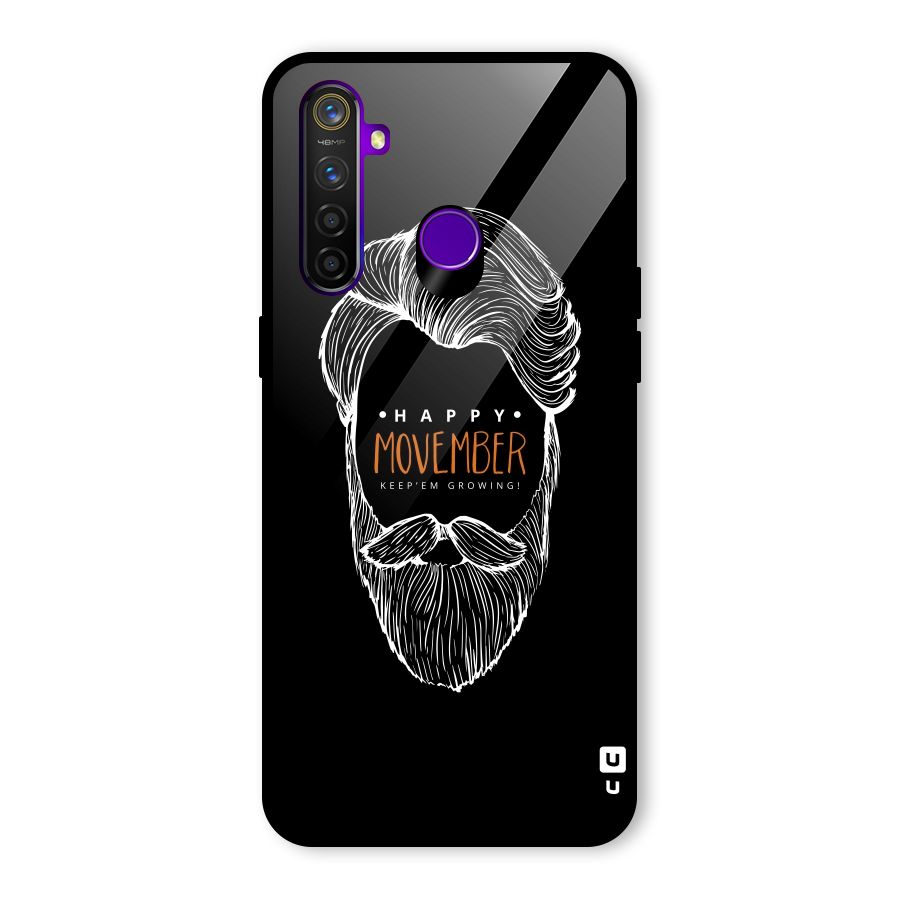 Happy Movember Black Glass Back Case for Realme 5 Pro