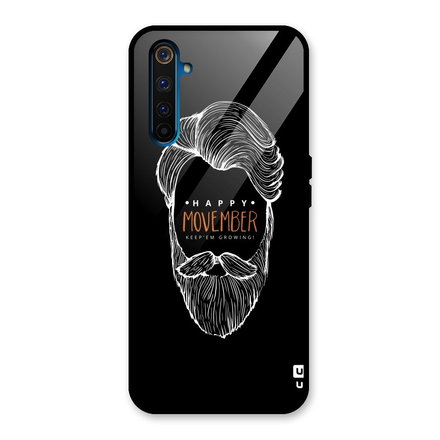 Happy Movember Black Glass Back Case for Realme 6 Pro