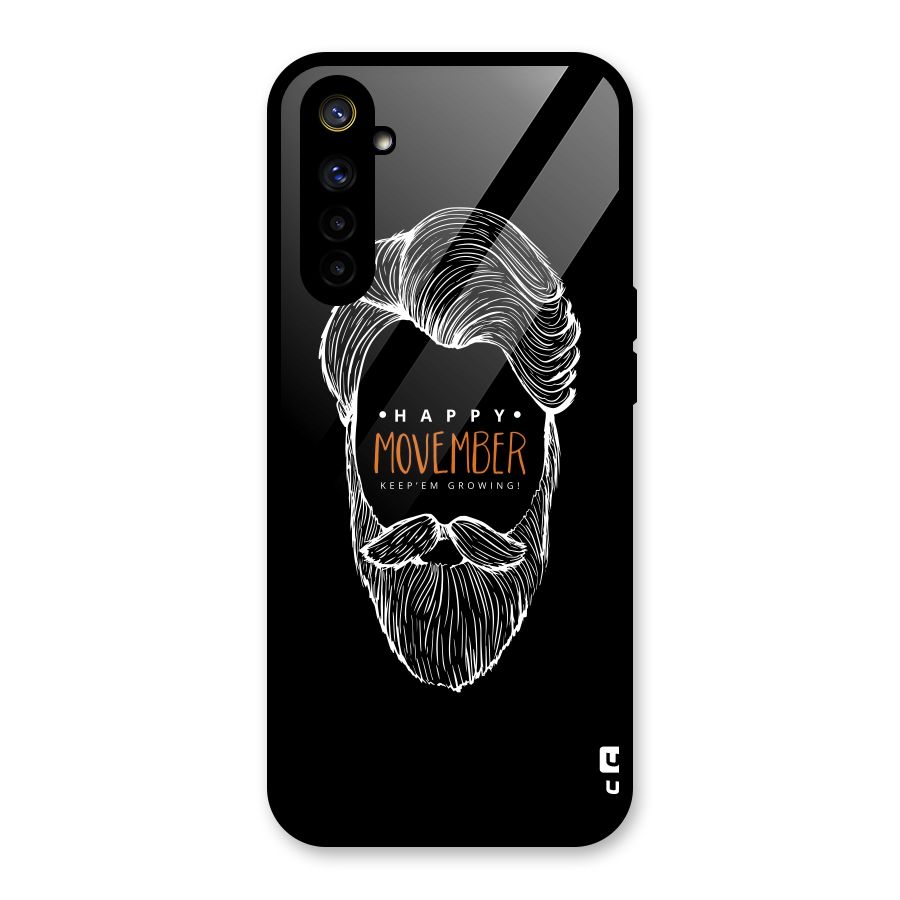 Happy Movember Black Glass Back Case for Realme 6i