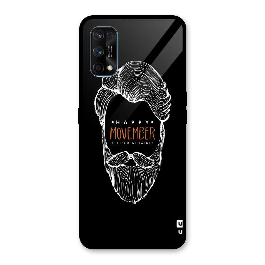 Happy Movember Black Glass Back Case for Realme 7 Pro