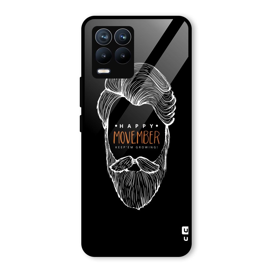 Happy Movember Black Glass Back Case for Realme 8 Pro
