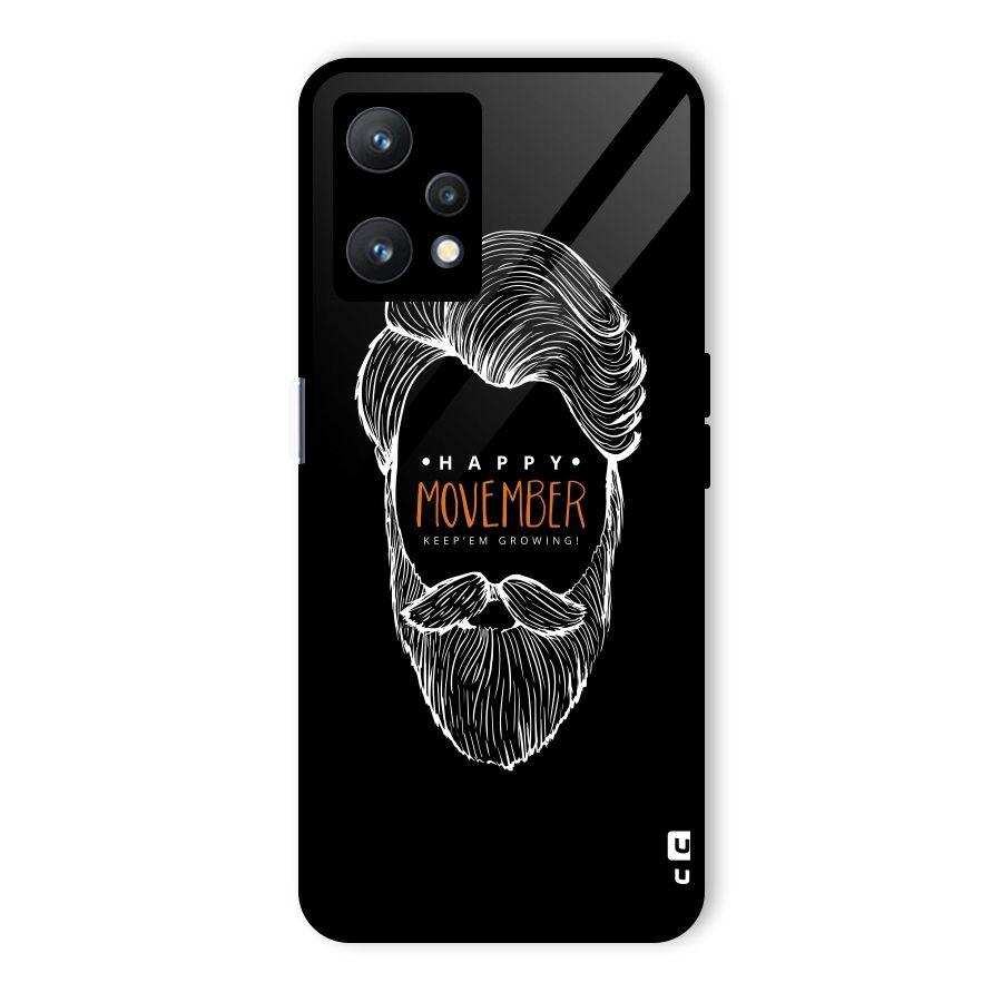 Happy Movember Black Glass Back Case for Realme 9 Pro 5G