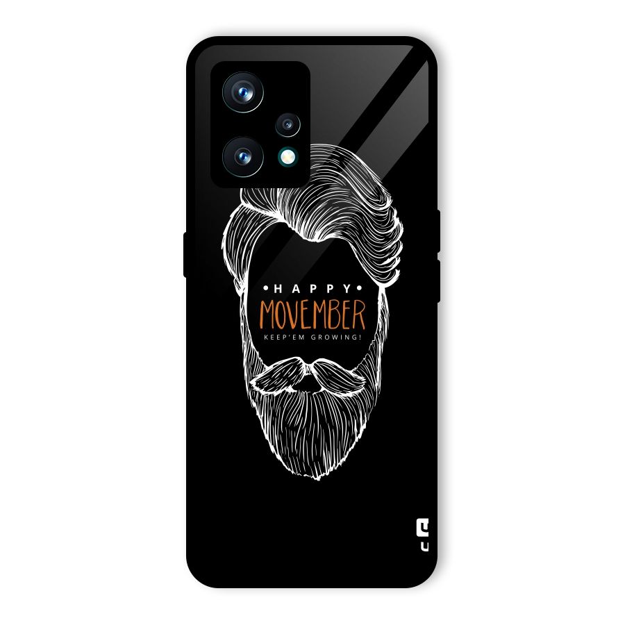 Happy Movember Black Glass Back Case for Realme 9 Pro Plus 5G