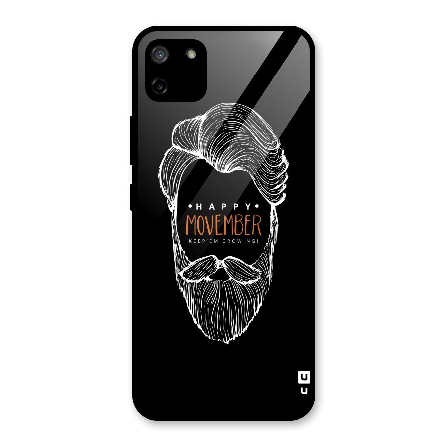 Happy Movember Black Glass Back Case for Realme C11