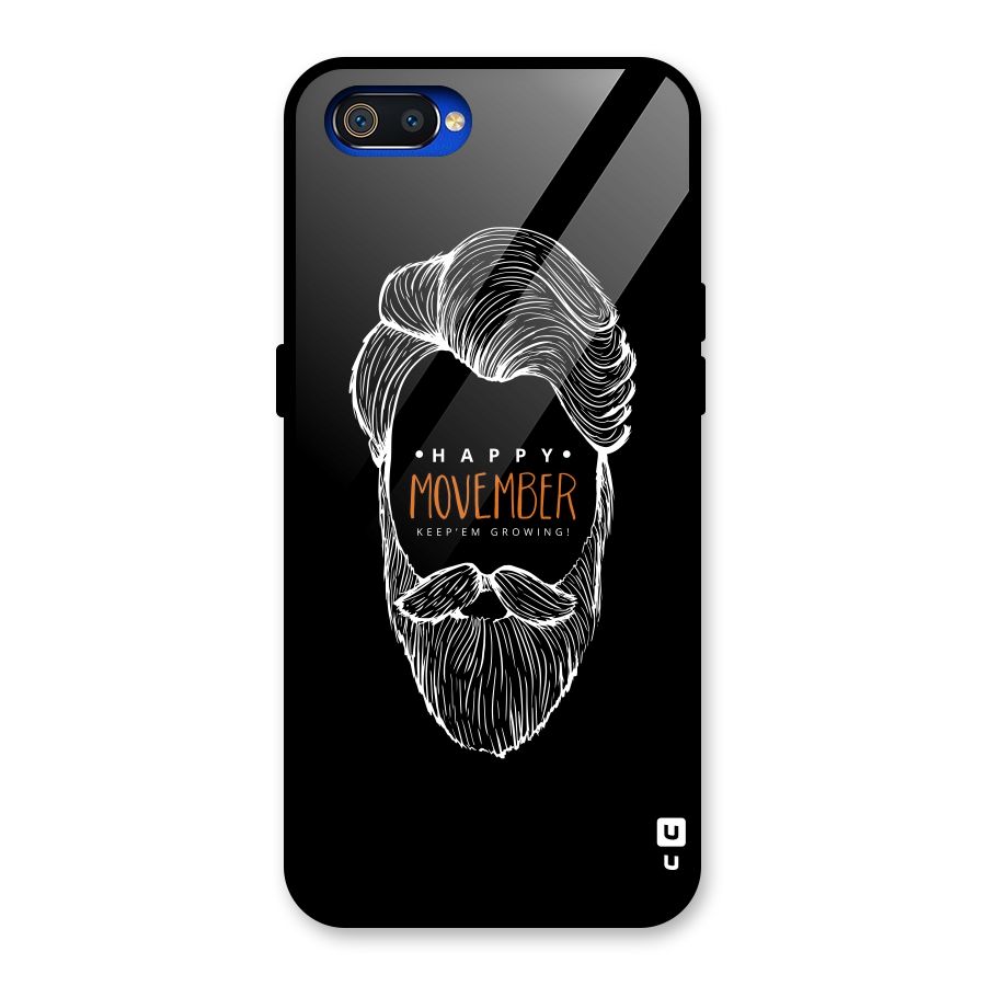 Happy Movember Black Glass Back Case for Realme C2