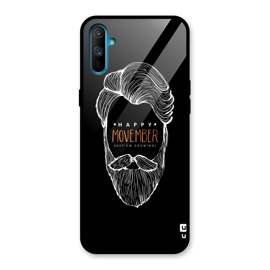 Happy Movember Black Glass Back Case for Realme C3