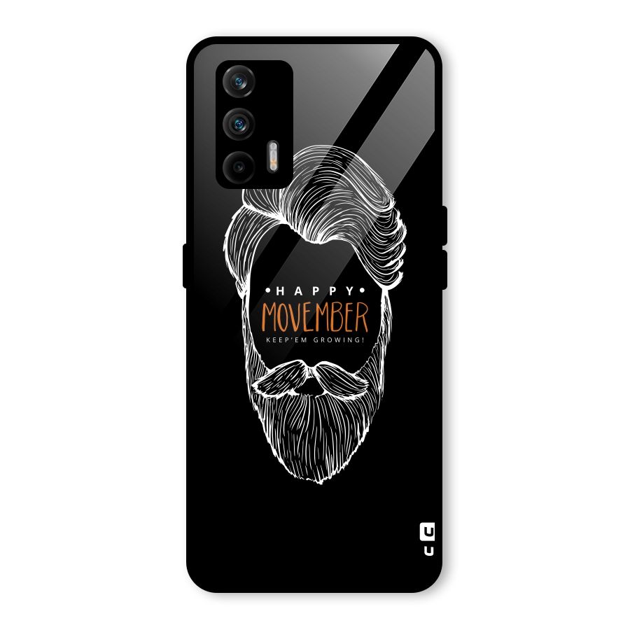 Happy Movember Black Glass Back Case for Realme GT 5G