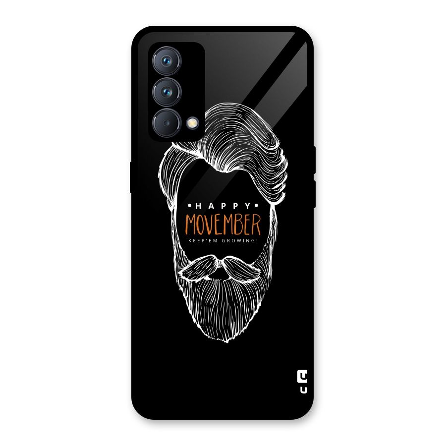 Happy Movember Black Glass Back Case for Realme GT Master Edition