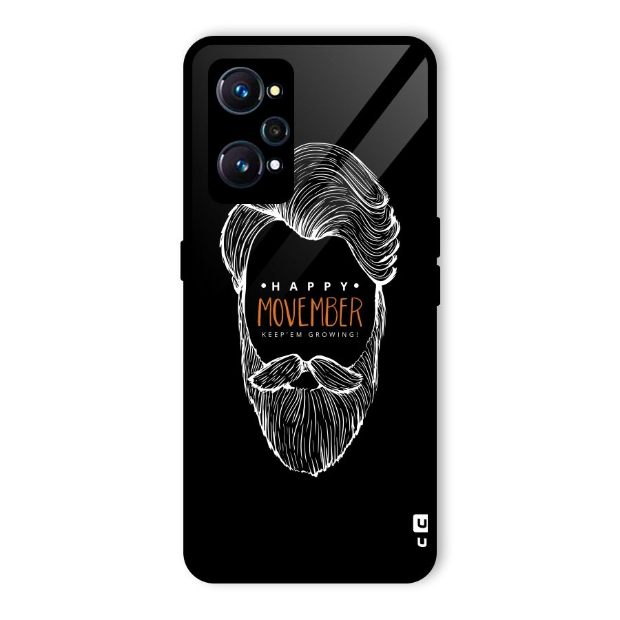 Happy Movember Black Glass Back Case for Realme GT Neo2