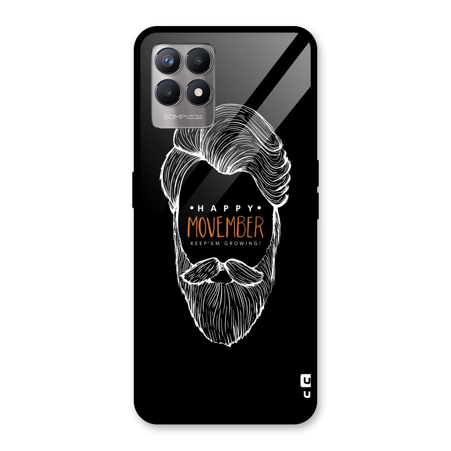 Happy Movember Black Glass Back Case for Realme Narzo 50