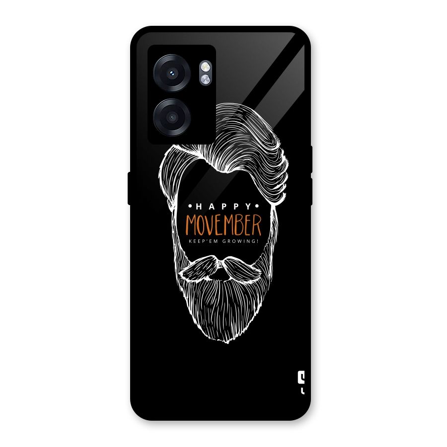 Happy Movember Black Glass Back Case for Realme Narzo 50 5G