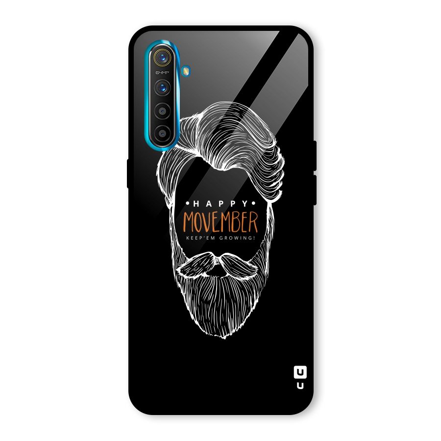 Happy Movember Black Glass Back Case for Realme X2