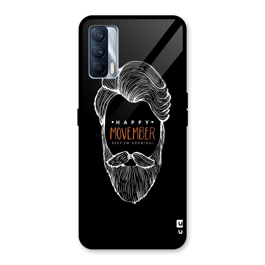 Happy Movember Black Glass Back Case for Realme X7