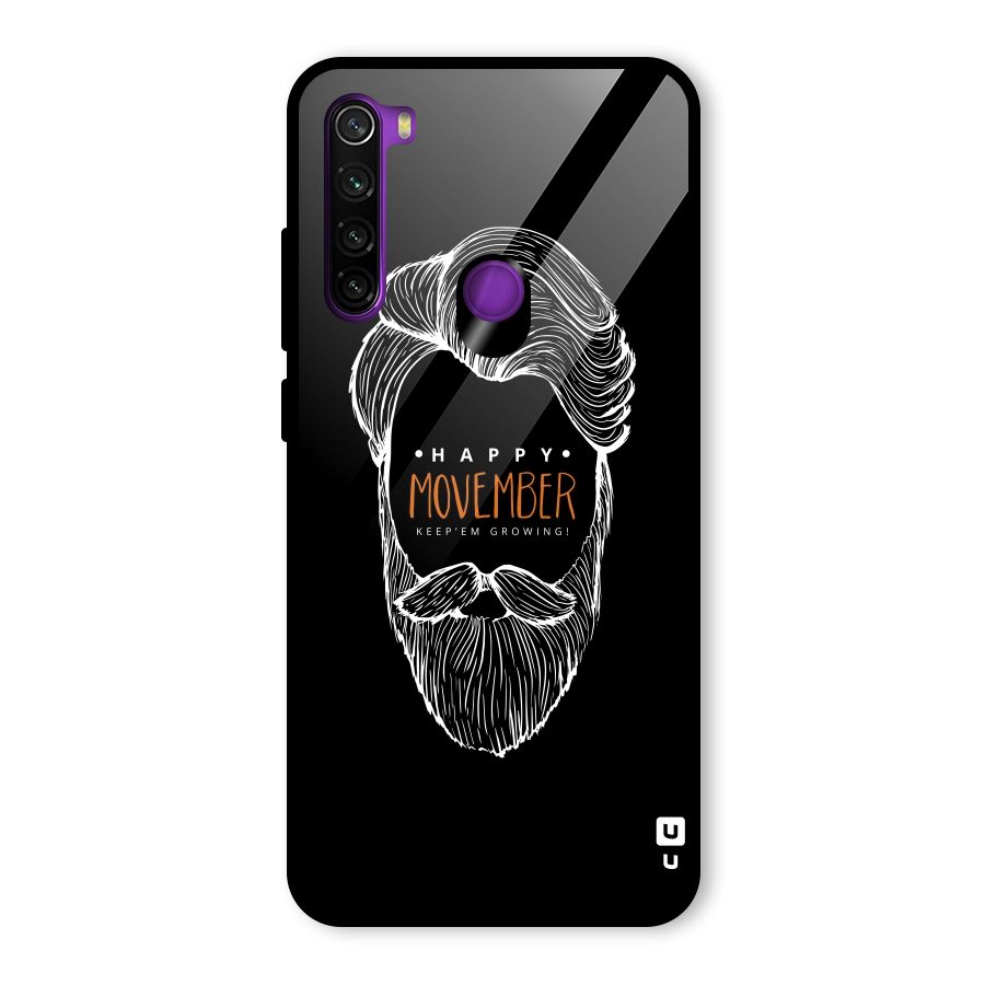 Happy Movember Black Glass Back Case for Redmi Note 8