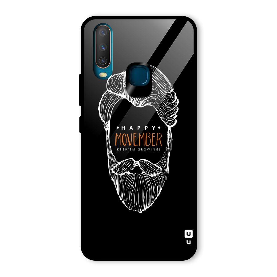 Happy Movember Black Glass Back Case for Vivo U10
