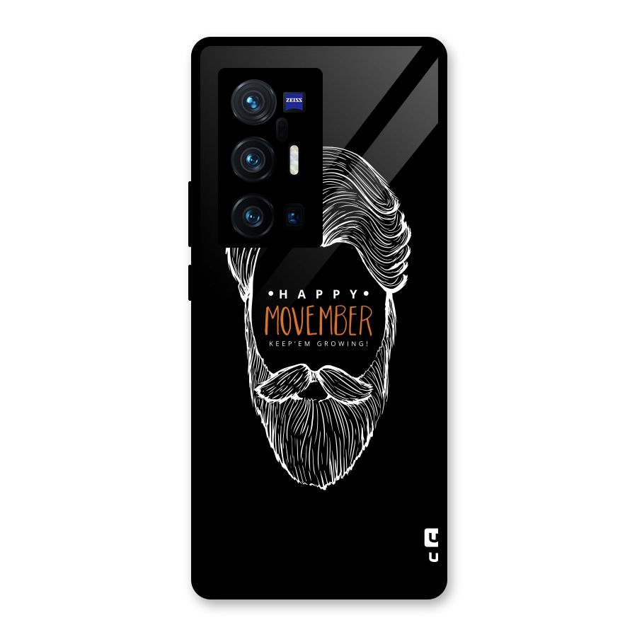 Happy Movember Black Glass Back Case for Vivo X70 Pro Plus