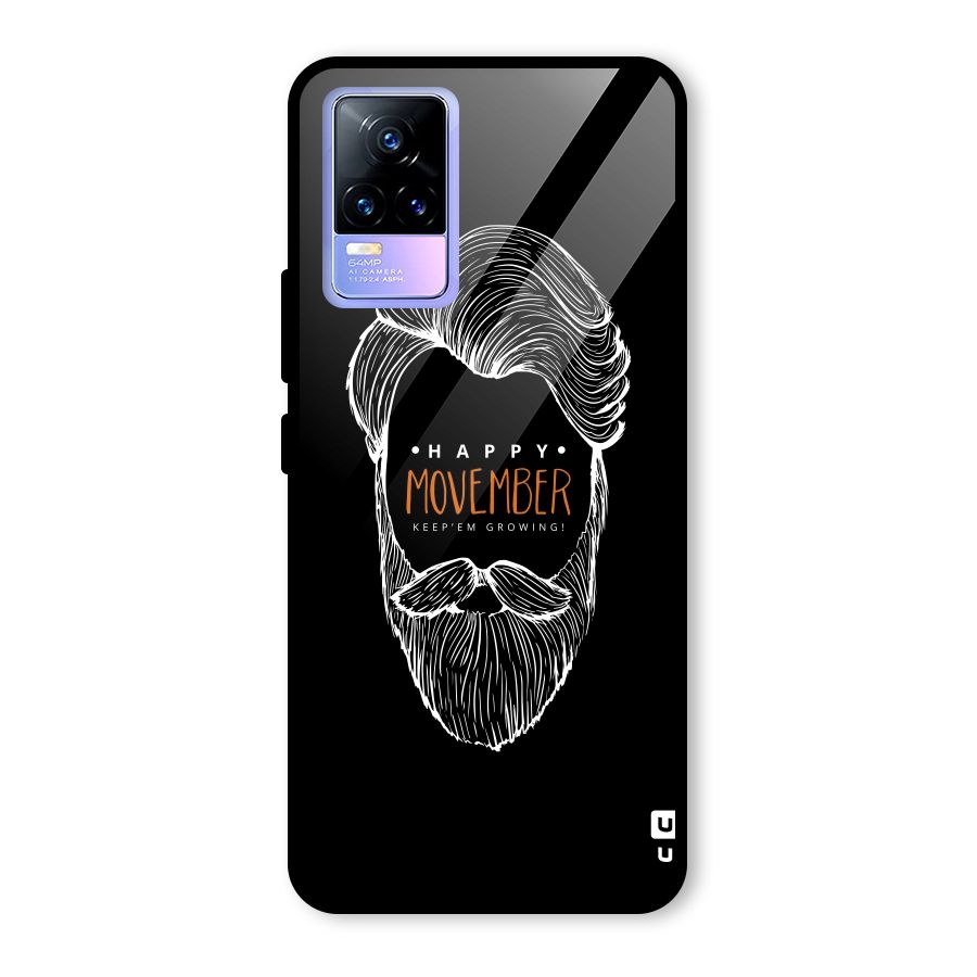 Happy Movember Black Glass Back Case for Vivo Y73