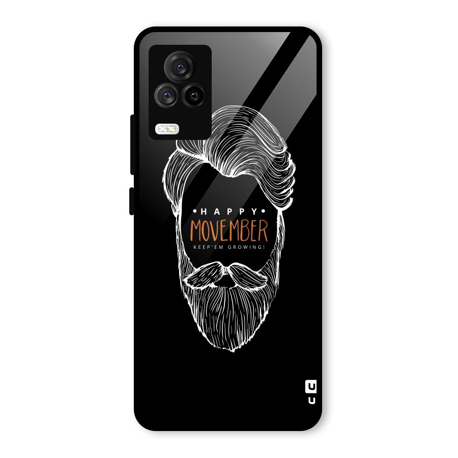 Happy Movember Black Glass Back Case for Vivo iQOO 7 Legend 5G