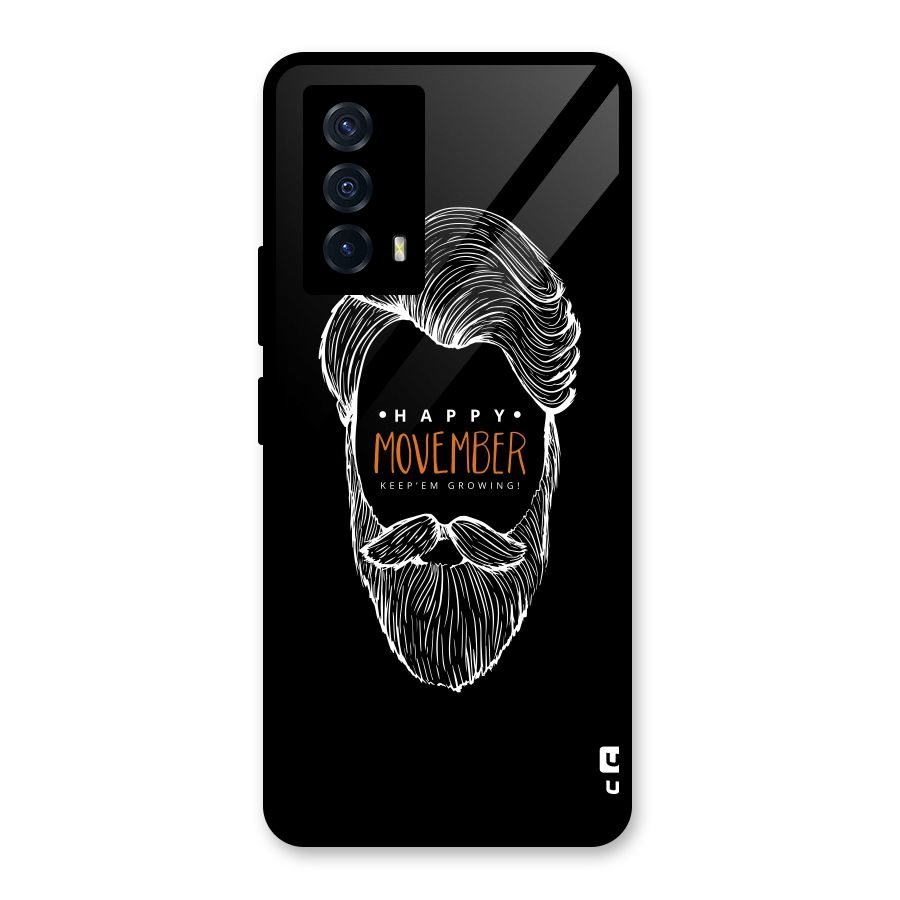 Happy Movember Black Glass Back Case for Vivo iQOO Z5