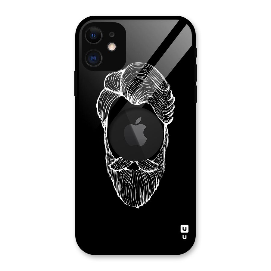 Happy Movember Black Glass Back Case for iPhone 11 Logo Cut